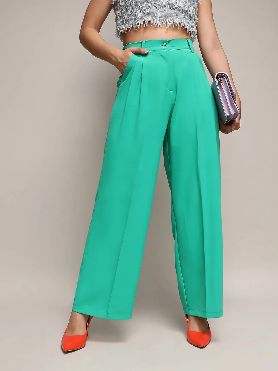 Straight Fit Tailored Trousers