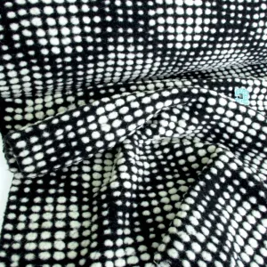 Textured Dots - Woollen Knitted Luxurious Coating - Black