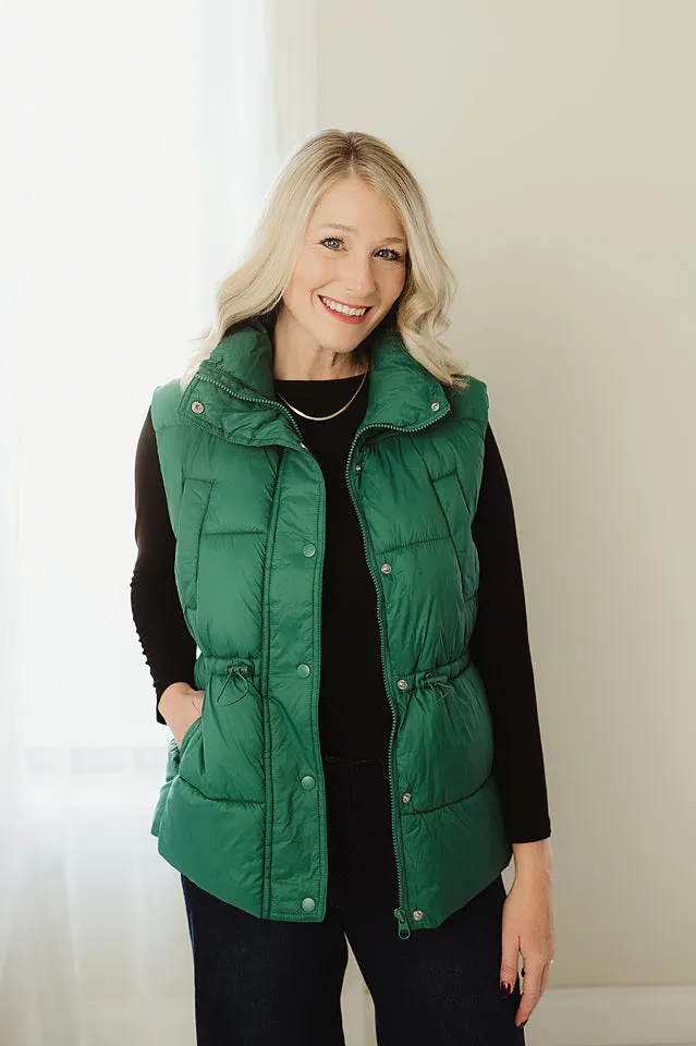 Toggle Waist Puffer Vest