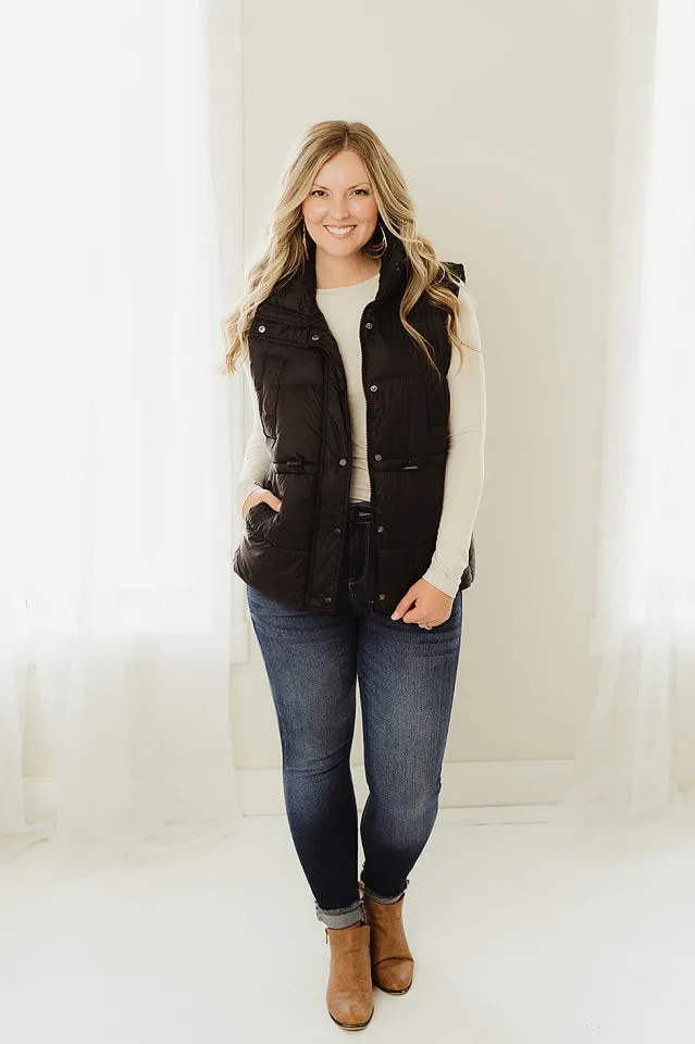 Toggle Waist Puffer Vest