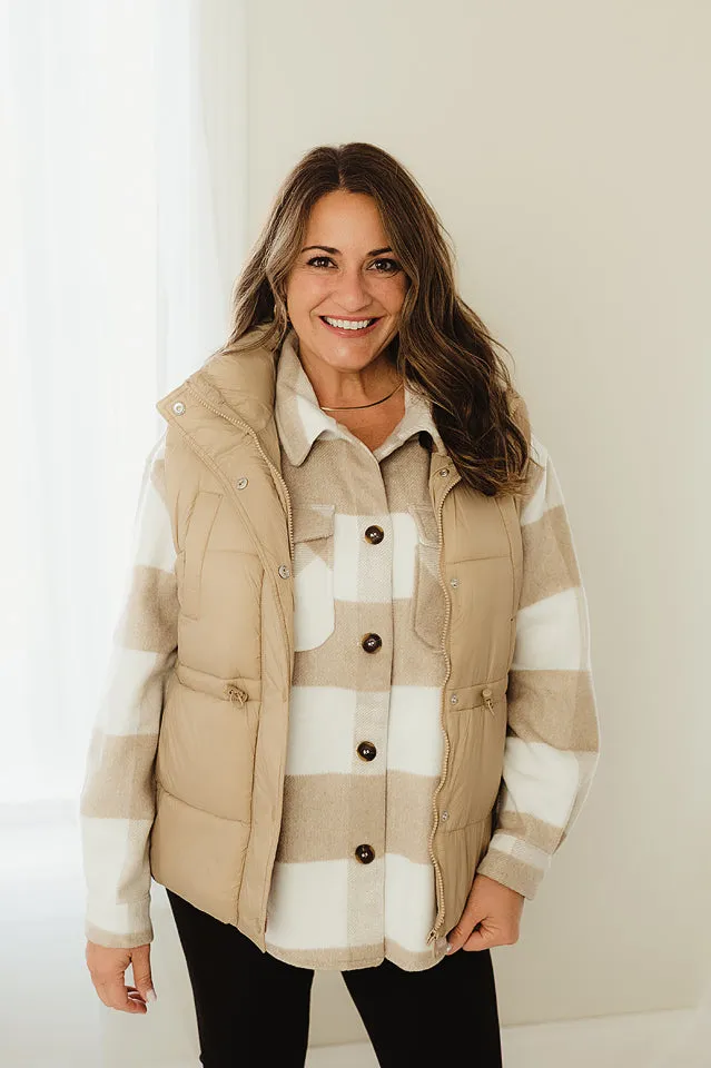 Toggle Waist Puffer Vest