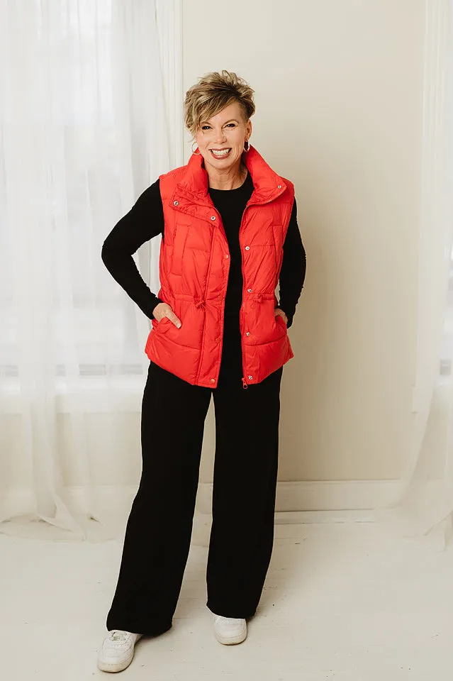 Toggle Waist Puffer Vest