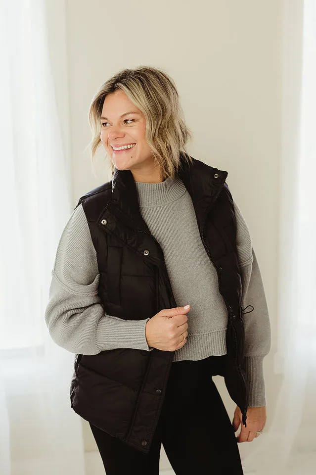 Toggle Waist Puffer Vest