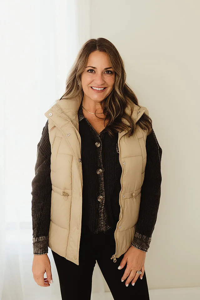 Toggle Waist Puffer Vest