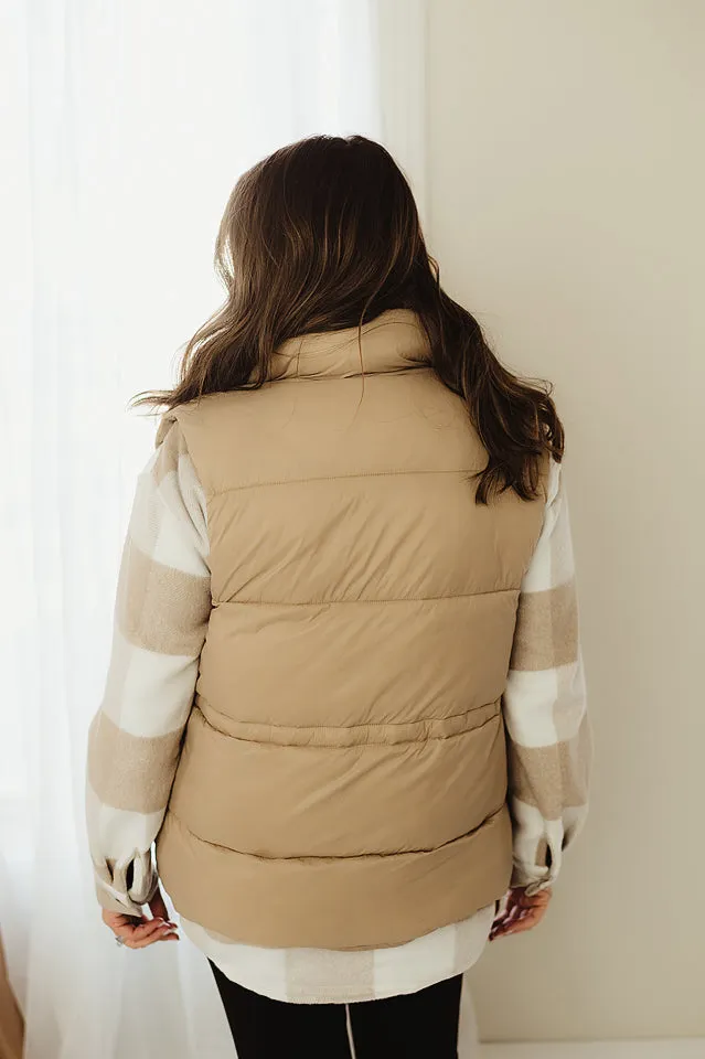 Toggle Waist Puffer Vest