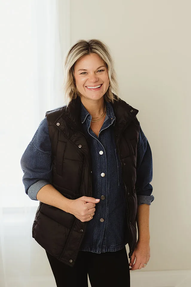Toggle Waist Puffer Vest