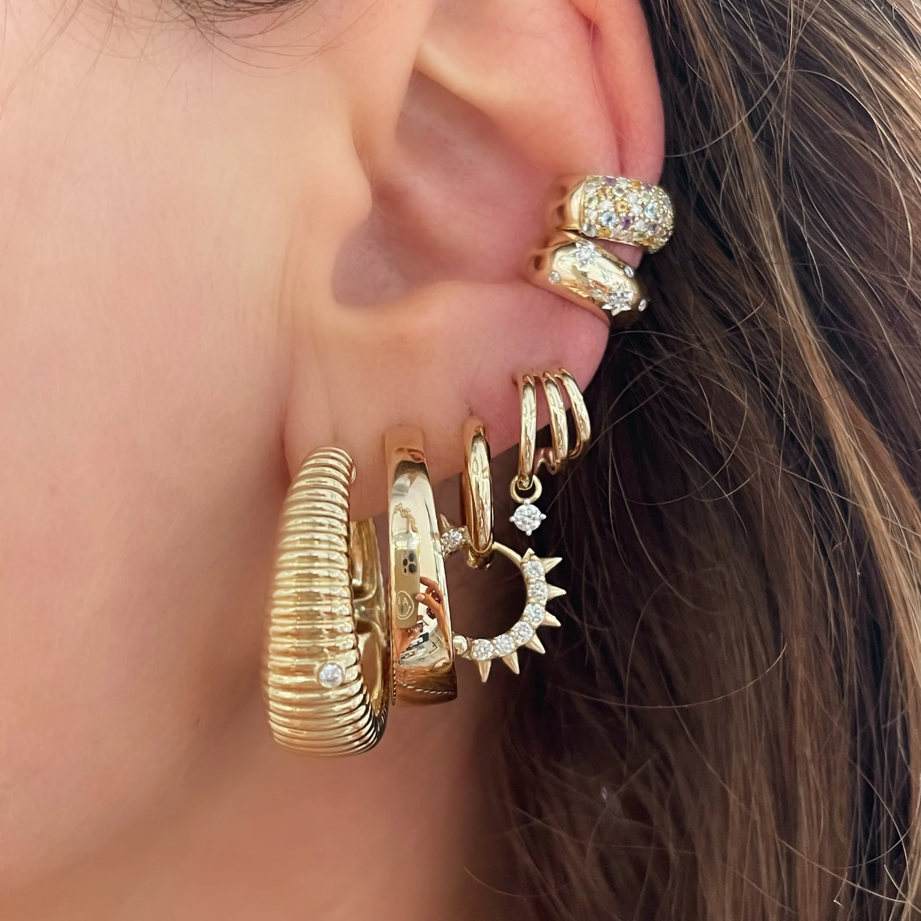Wide Celestial Diamond Ear Cuff