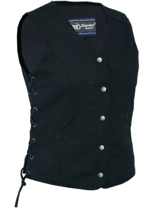 Women's Denim Longer Body & ¾ Vest - Side Laces
