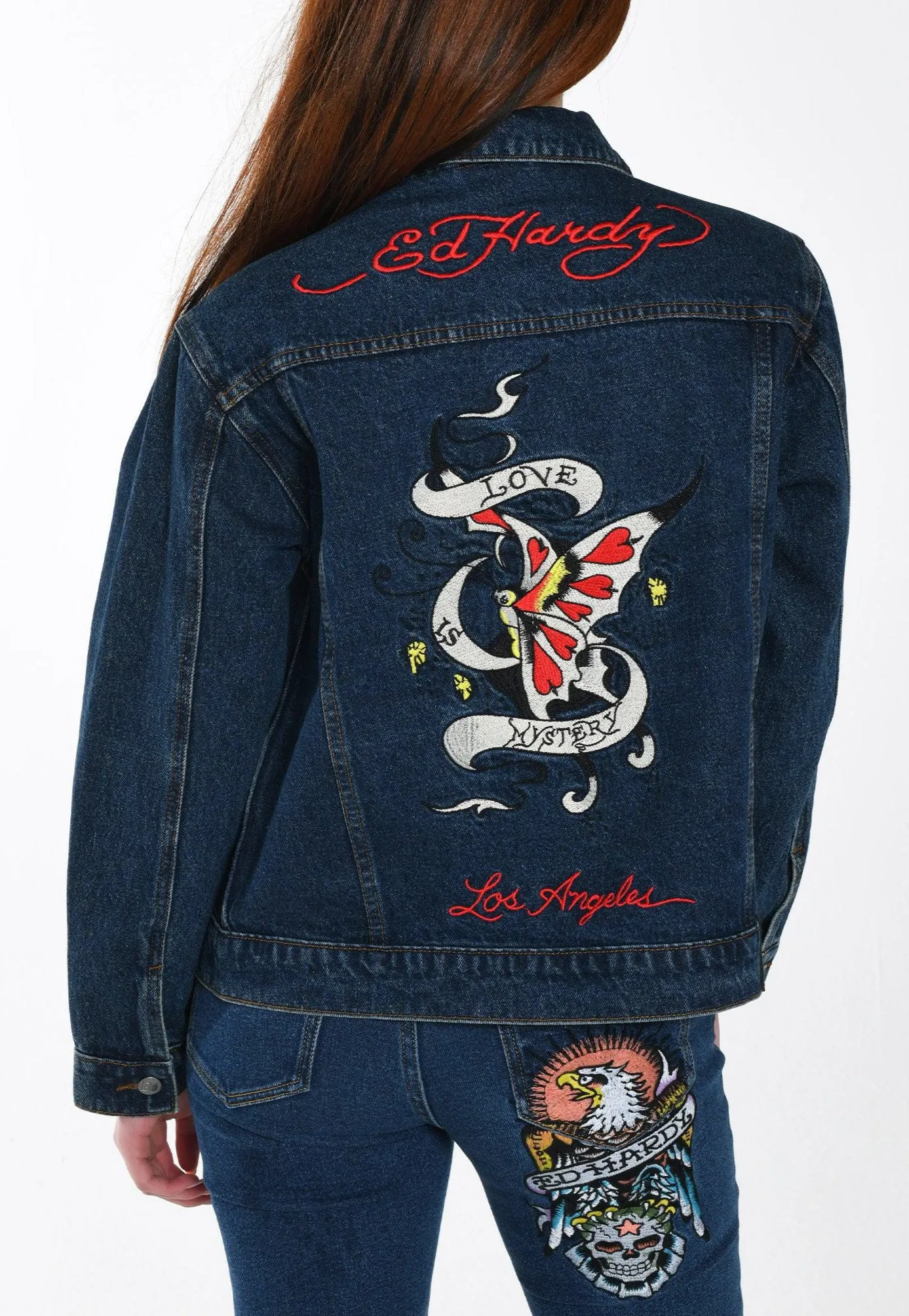 Womens Love Is Mystery Denim Jacket - Indigo