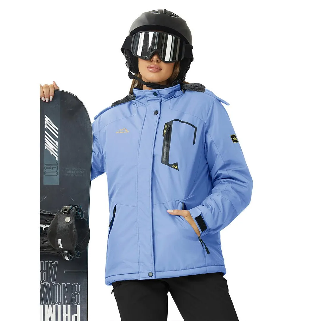Women's Winter Jacket Waterproof Hooded Fleece Lined Warm Coat Windbreaker