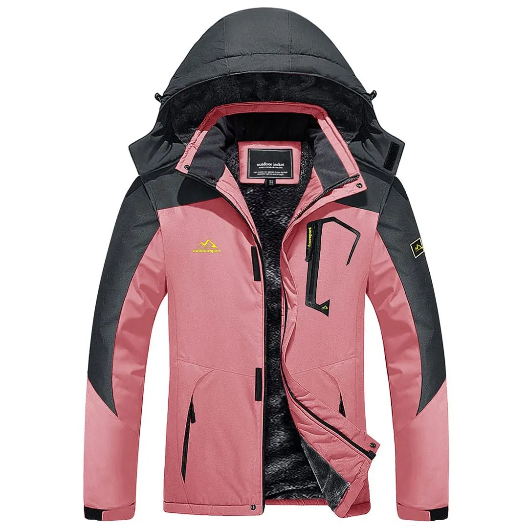 Women's Winter Jacket Waterproof Hooded Fleece Lined Warm Coat Windbreaker