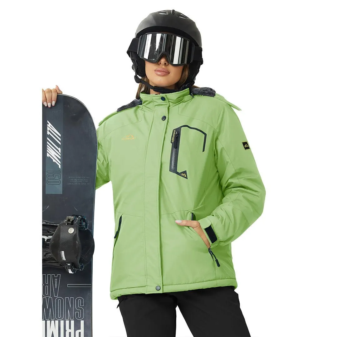 Women's Winter Jacket Waterproof Hooded Fleece Lined Warm Coat Windbreaker