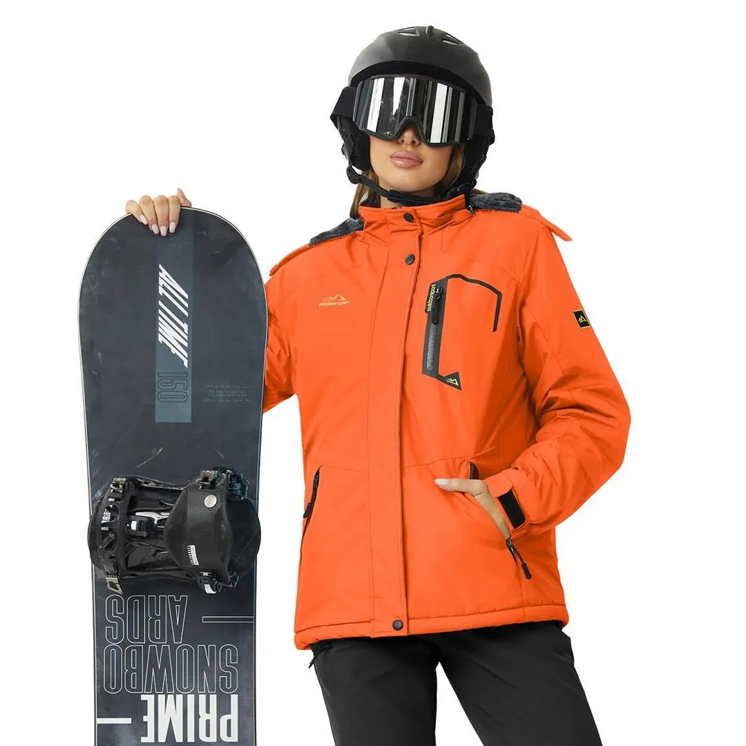 Women's Winter Jacket Waterproof Hooded Fleece Lined Warm Coat Windbreaker