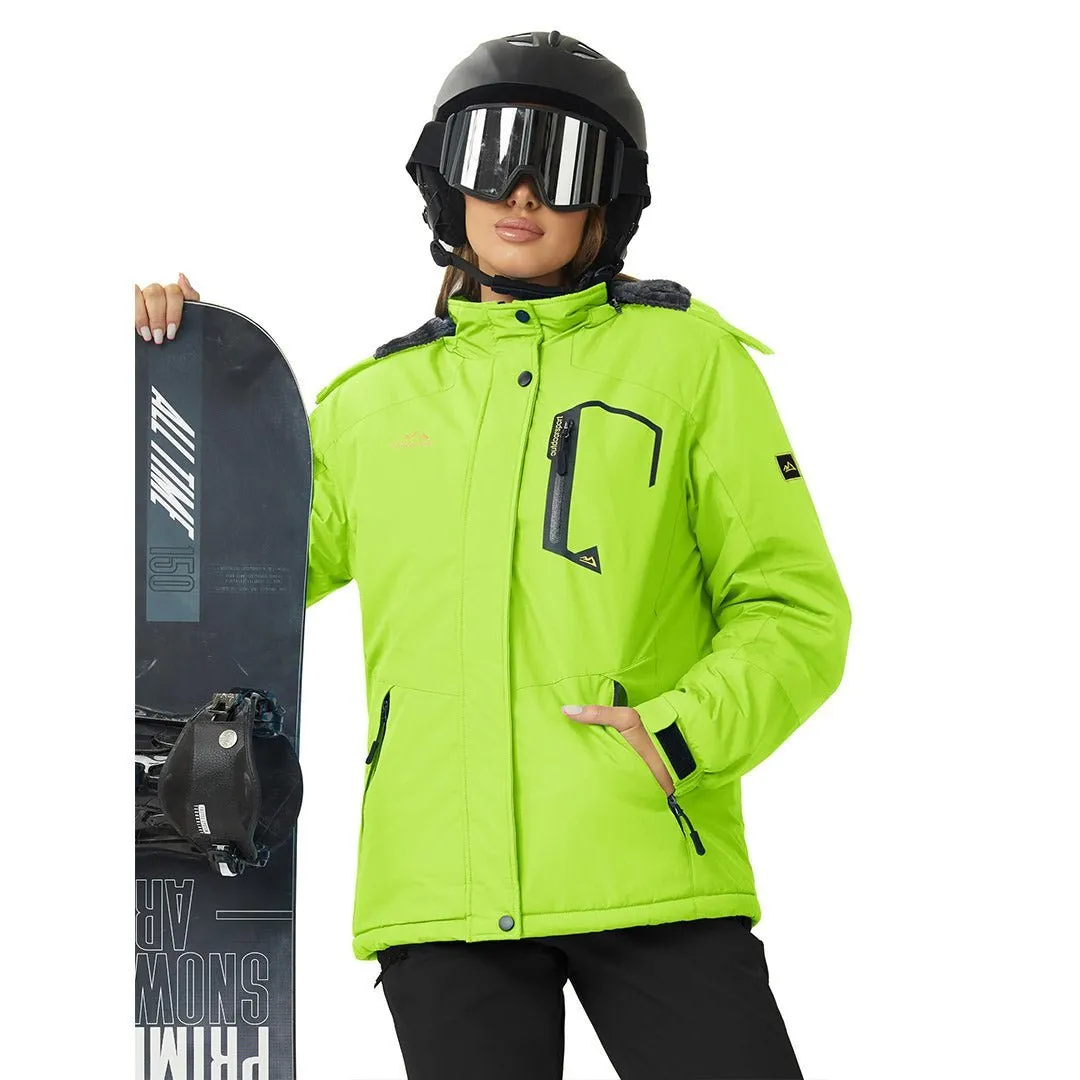 Women's Winter Jacket Waterproof Hooded Fleece Lined Warm Coat Windbreaker