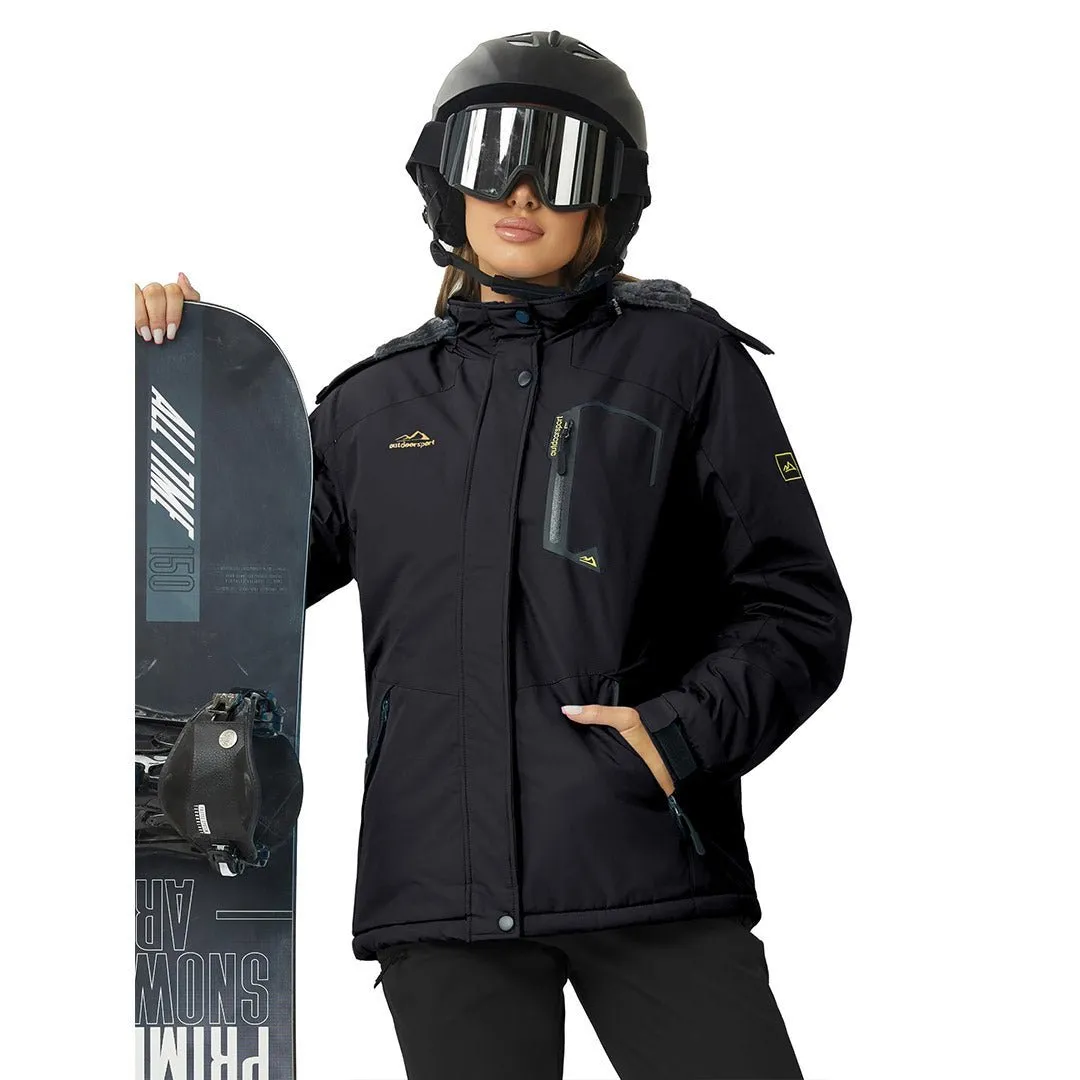 Women's Winter Jacket Waterproof Hooded Fleece Lined Warm Coat Windbreaker