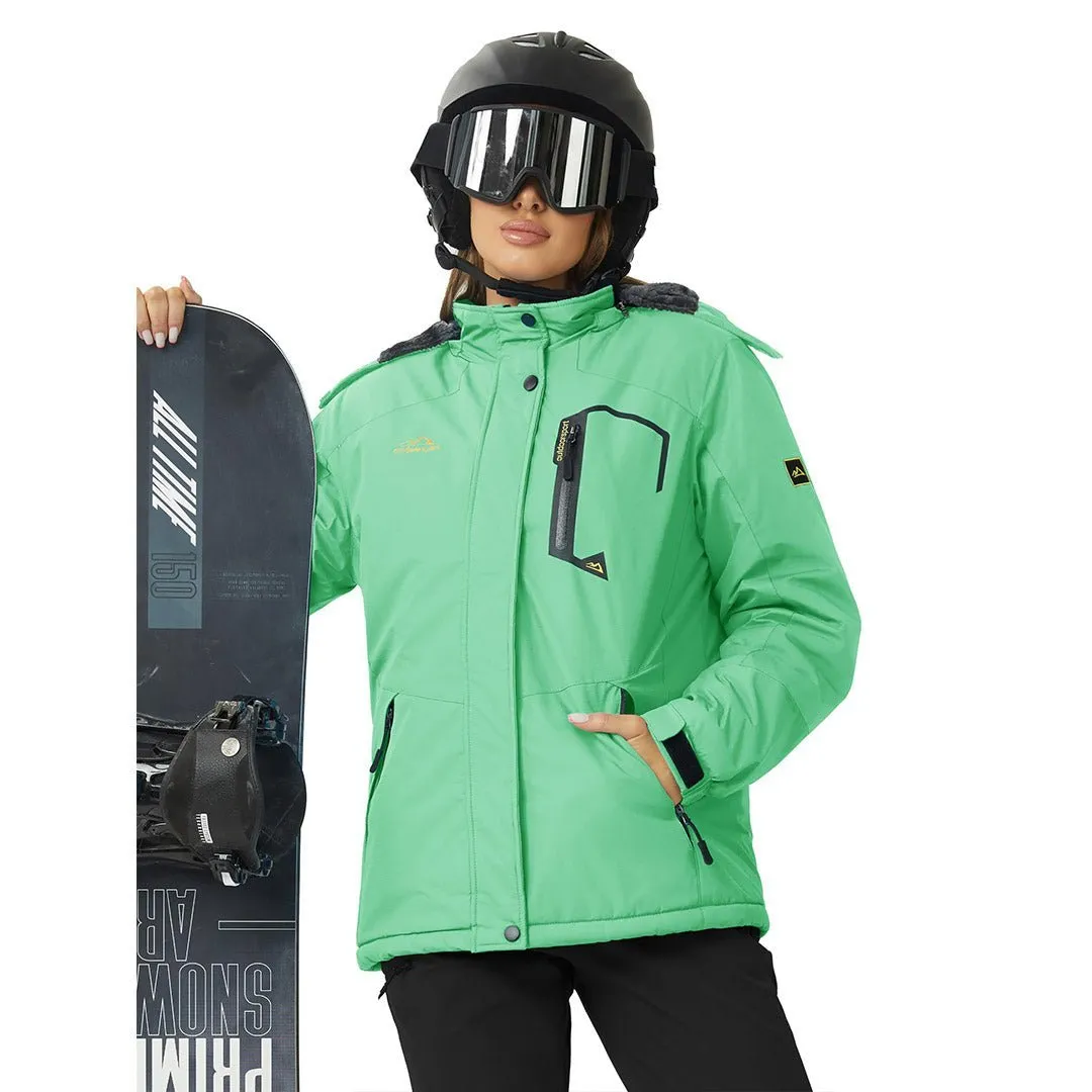 Women's Winter Jacket Waterproof Hooded Fleece Lined Warm Coat Windbreaker