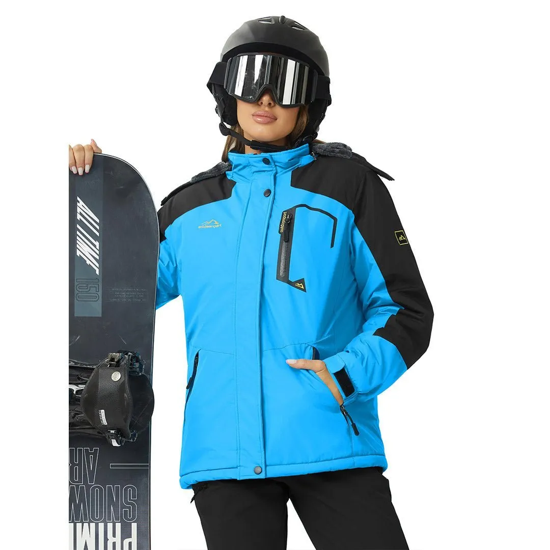 Women's Winter Jacket Waterproof Hooded Fleece Lined Warm Coat Windbreaker