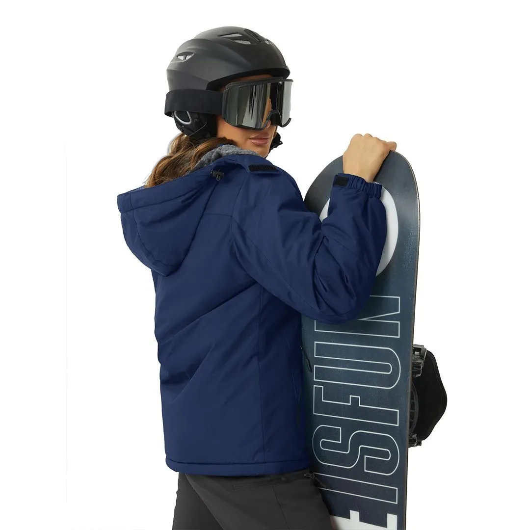 Women's Winter Jacket Waterproof Hooded Fleece Lined Warm Coat Windbreaker