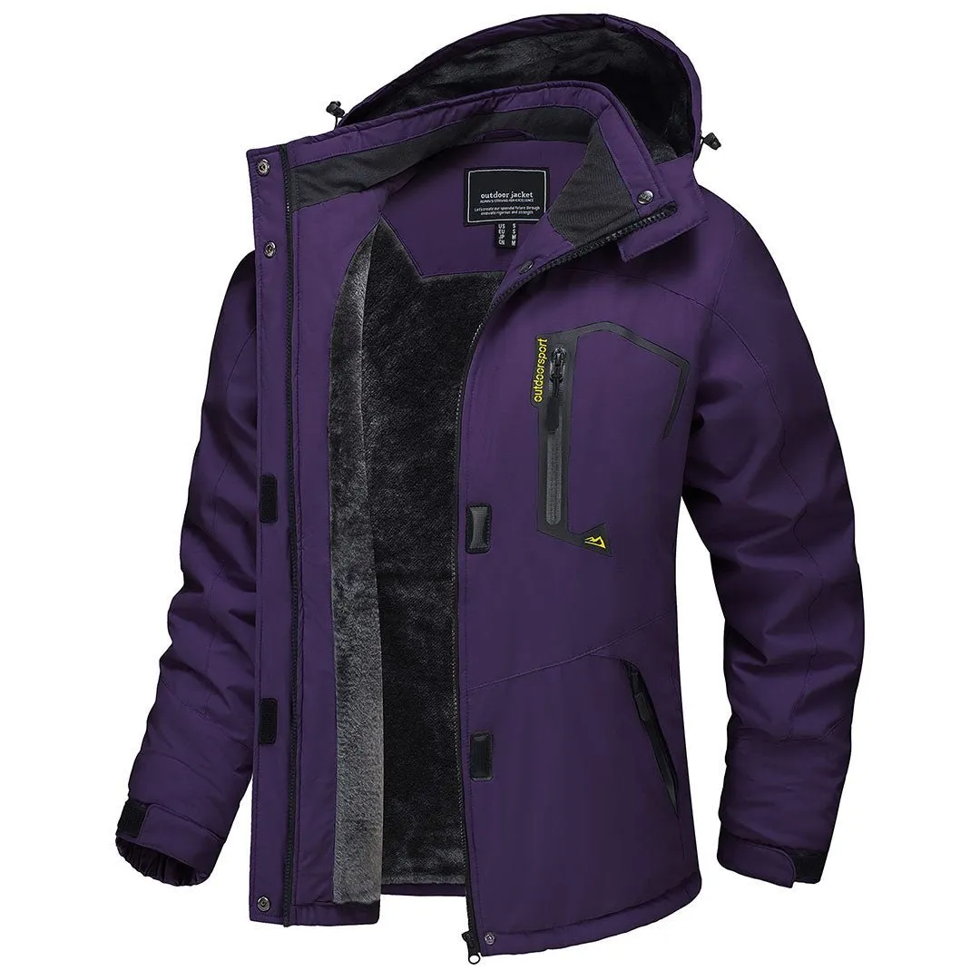 Women's Winter Jacket Waterproof Hooded Fleece Lined Warm Coat Windbreaker