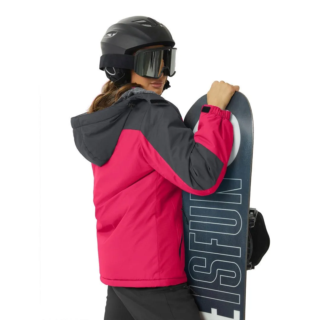 Women's Winter Jacket Waterproof Hooded Fleece Lined Warm Coat Windbreaker