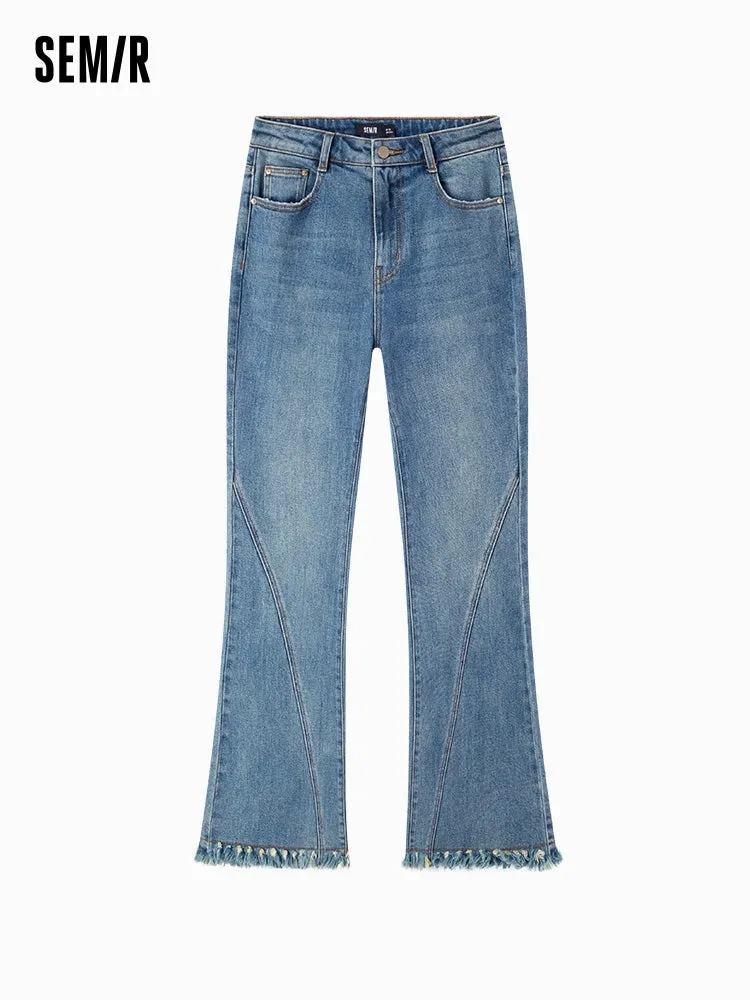 Women's yellow mud dyed bell bottoms